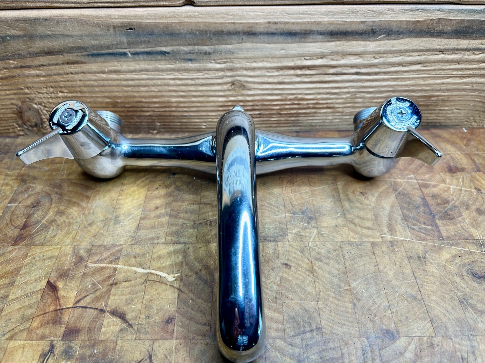 Vintage UNION USA Chrome Brass Mark IV 41A Deluxe Sink Faucet Male Pipe