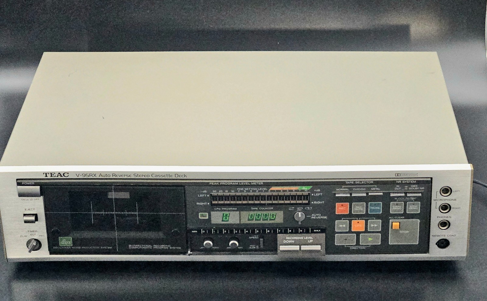 Vintage TEAC V-95RX Auto-Reverse Stereo Cassette Deck DBX Dolby B Tested