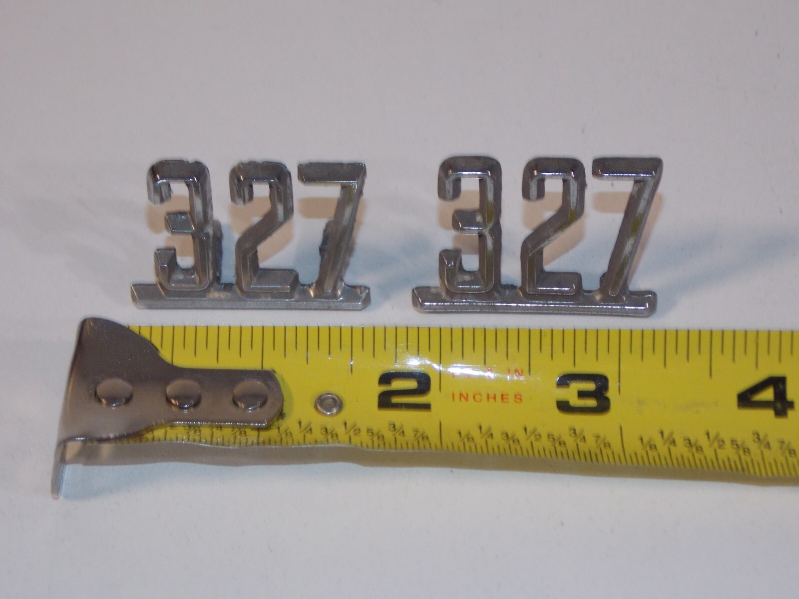 Pair Vtg 1967 Chevrolet Impala SS 327 Fender Car Vehicle Emblem Badge