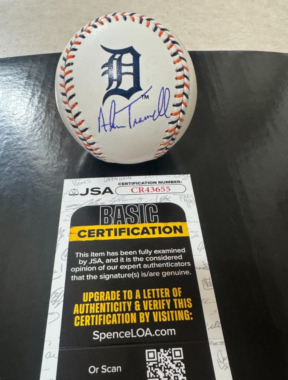 Detroit Tigers  ALAN TRAMMELL  Signed Tigers Logo OML Baseball Ball JSA