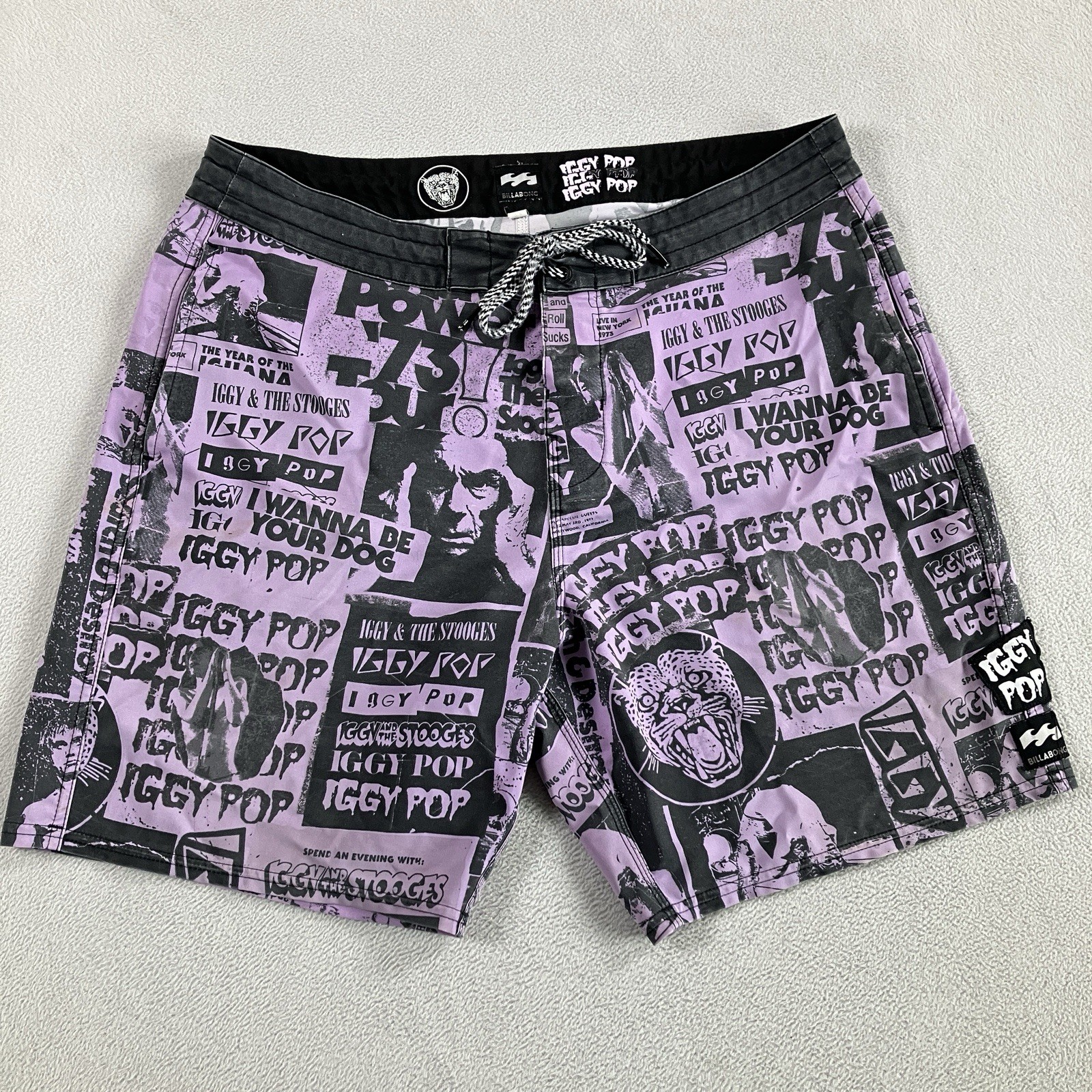 Billabong Lab Iggy Pop Boardshorts Men\'s 34 Limited Threadshop Edition Punk 2017