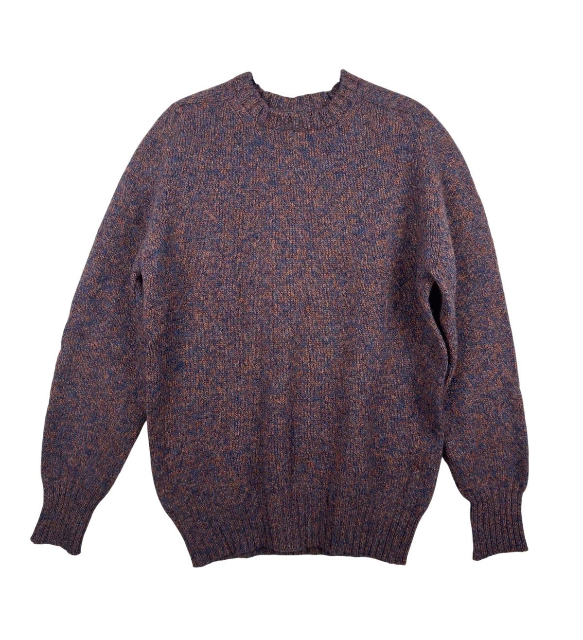 Vintage Pringle J Fisher Men\'s 42 Wool Sweater Scotland Blue Rust Marled Knit