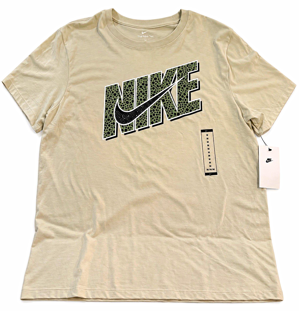 Nike Men’s Graphic T-Shirt Size M Beige FQ6883-072 Swoosh Logo NWT