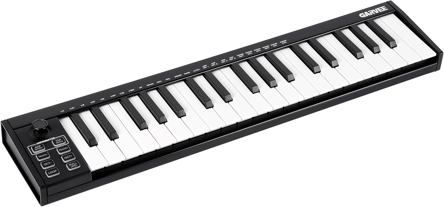 Portable MIDI Keyboard Controller 37-Key USB w/ Velocity Music Production Design Portable MIDI Keyboard Controller 37-Key USB w/ Velocity Music Production Design