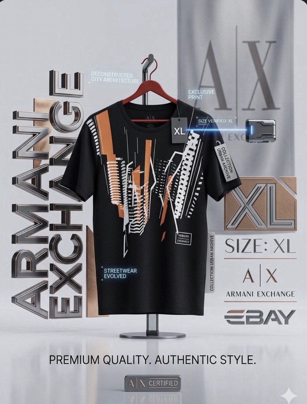 Armani Exchange Men\'s Short Sleeve T-Shirt Size XL Armani Exchange Men\'s Short Sleeve T-Shirt Size XL