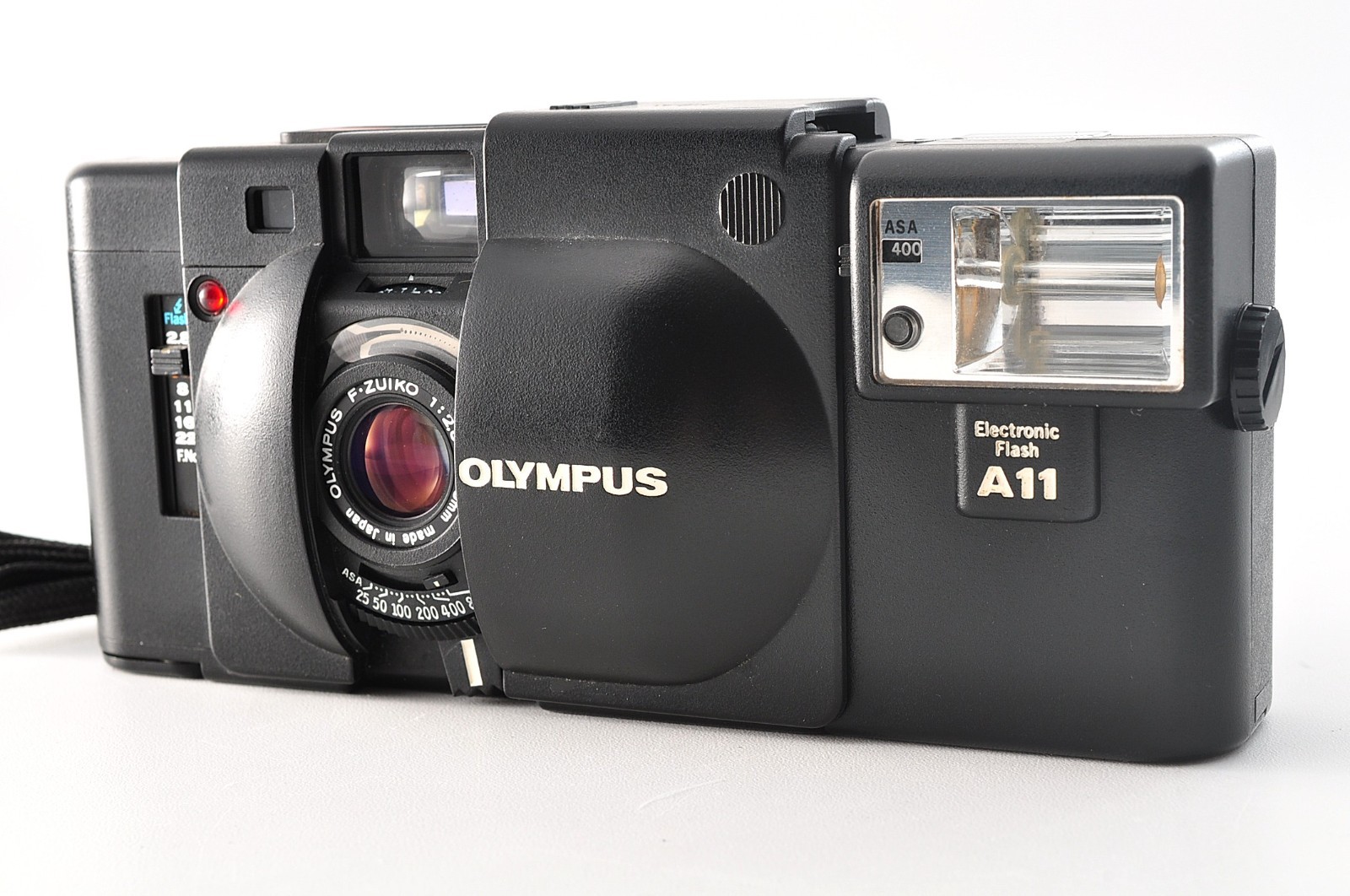 [N MINT] Olympus XA Rangefinder Film Camera 35mm w/A11 Flash From JAPAN #2257