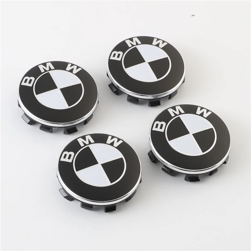 BMW Center Caps - Black & White - 56mm