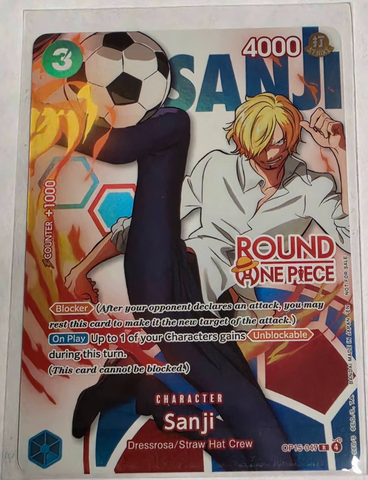 Round 1 x One Piece Sanji OP15-047 Foil Promo Card English Round 1 x One Piece Sanji OP15-047 Foil Promo Card English