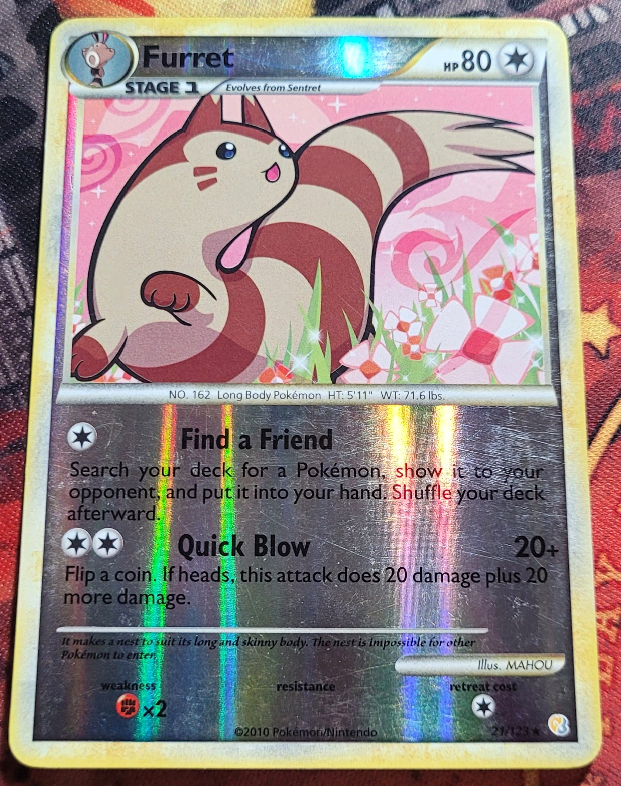 Furret 21/123 HeartGold & SoulSilver LP Reverse Holo