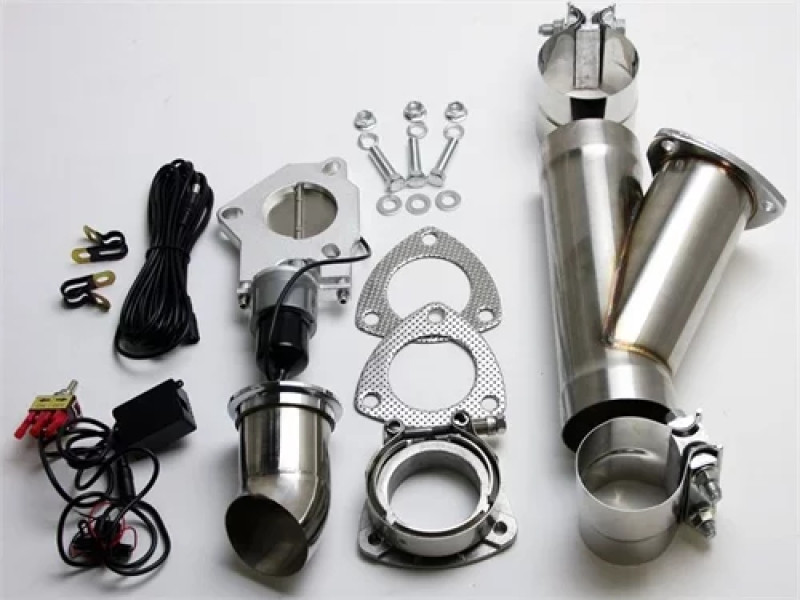Granatelli 2.5in Aluminized Mild For Steel Electronic Exhaust Cutout System