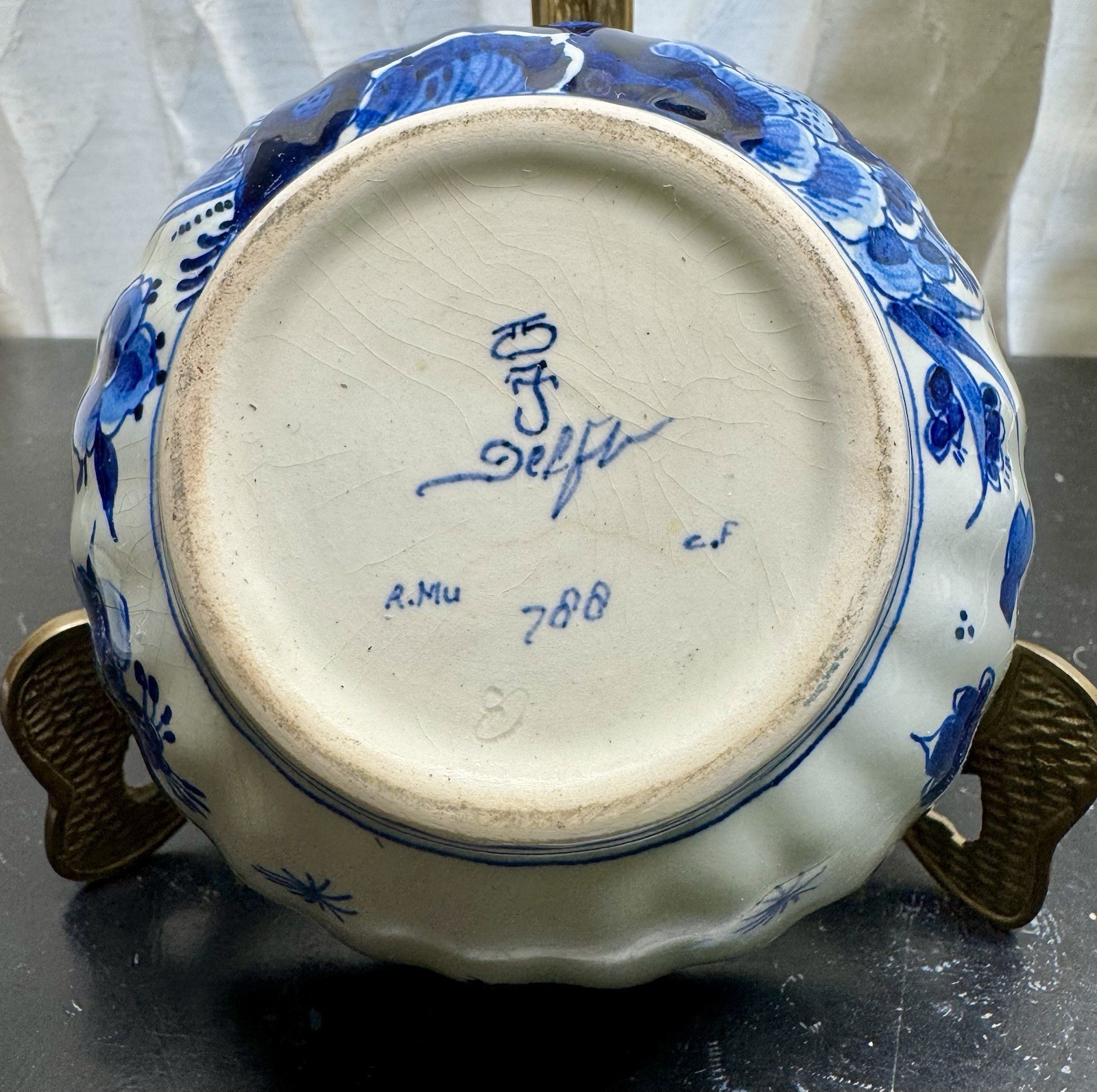 Vintage Royal Delft De Porceleyne Fles Hand Painted BlueFloral Bowl788 Authentic Vintage Royal Delft De Porceleyne Fles Hand Painted BlueFloral Bowl788 Authentic