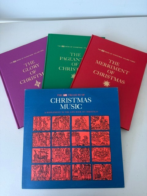 Vintage 1963 The LIFE Book of Christmas Boxed Set 3 Volumes & Music Record Box
