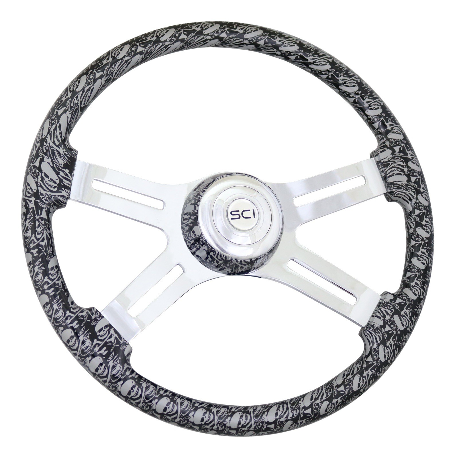 18” Steering Creations, Inc. Skull & Crossbones Steering Wheel