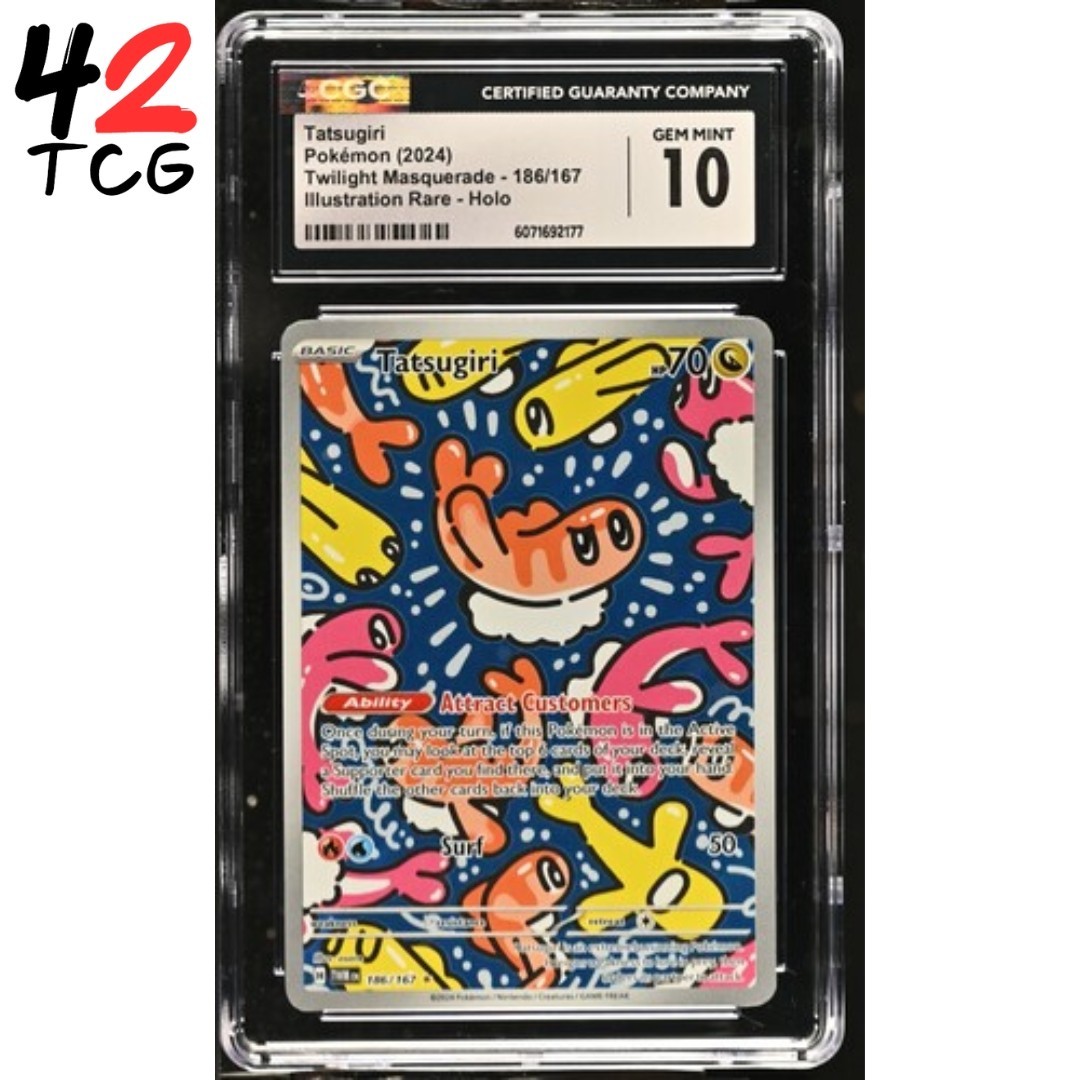 CGC Gem Mint 10 Tatsugiri 186/167 Pokémon Twilight Masquerade TWM EN CGC Gem Mint 10 Tatsugiri 186/167 Pokémon Twilight Masquerade TWM EN