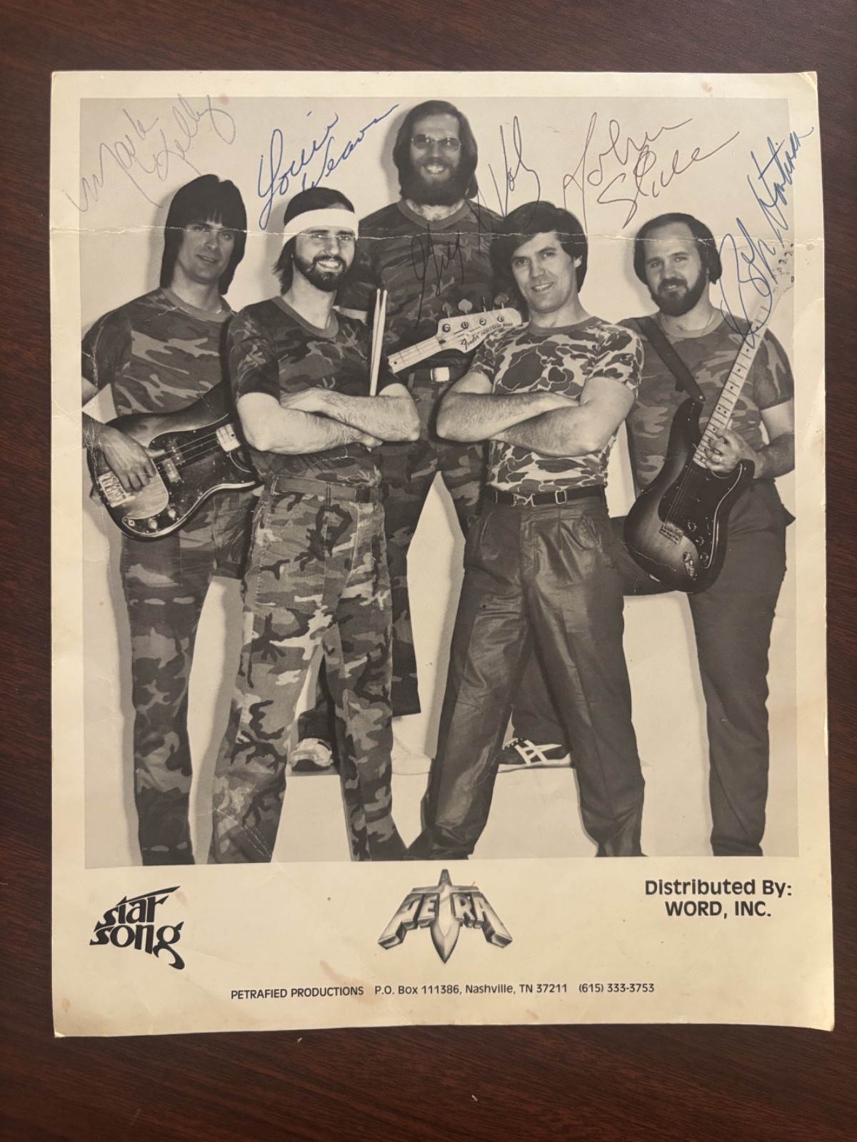 Vintage Petra Band Signed Autographed Press Release Photo 8x10 