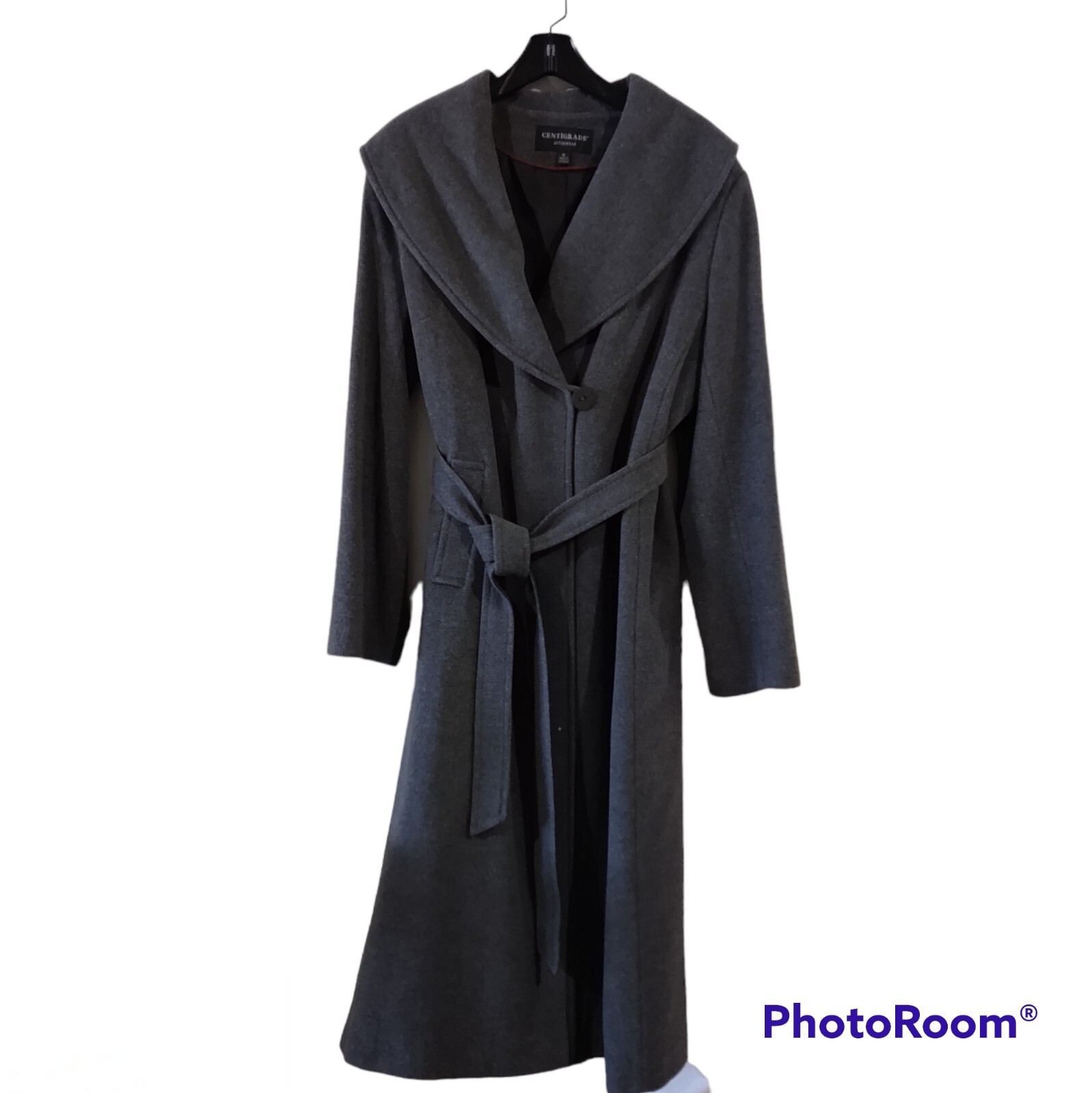 Centigrade Women\'s Vintage Outerwear Charcoal Wool Cashmere Jacket Coat Size XL