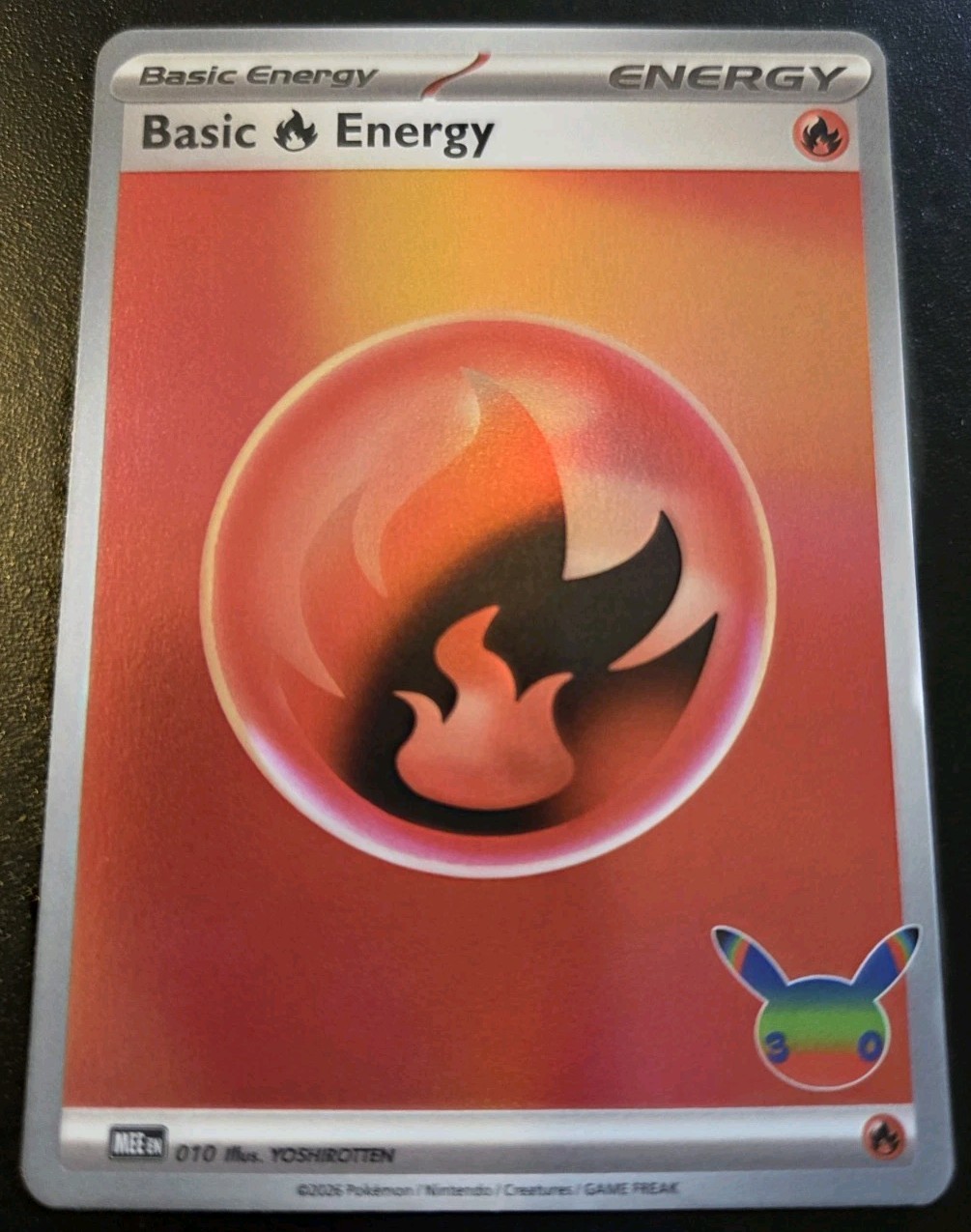 Basic Fire Energy MEE 010 Holo 30th Celebration Pokemon TCG Basic Fire Energy MEE 010 Holo 30th Celebration Pokemon TCG