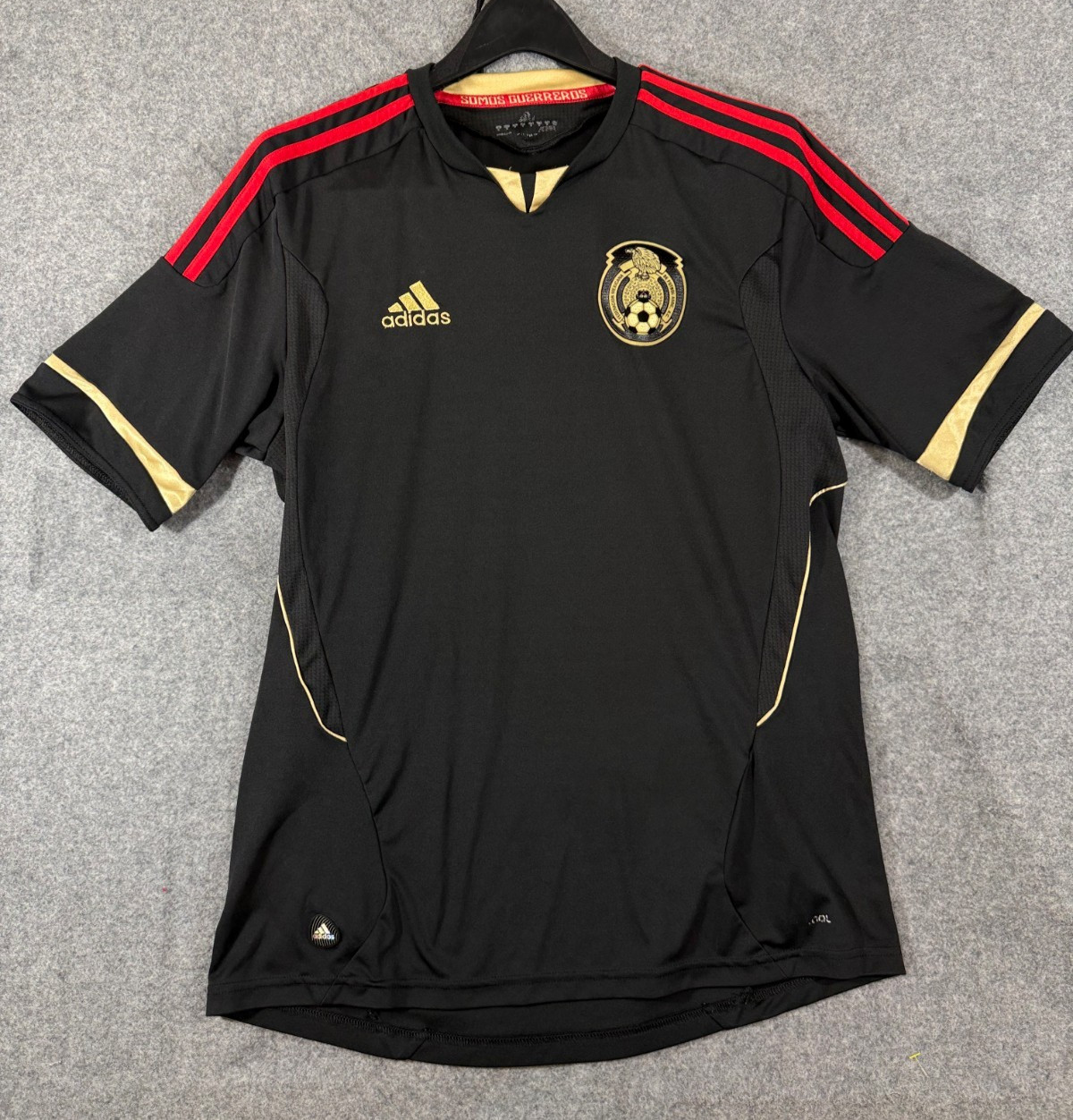 Mexico National Adidas Football Soccer Jersey Mens M Black Gold Embroidered Logo