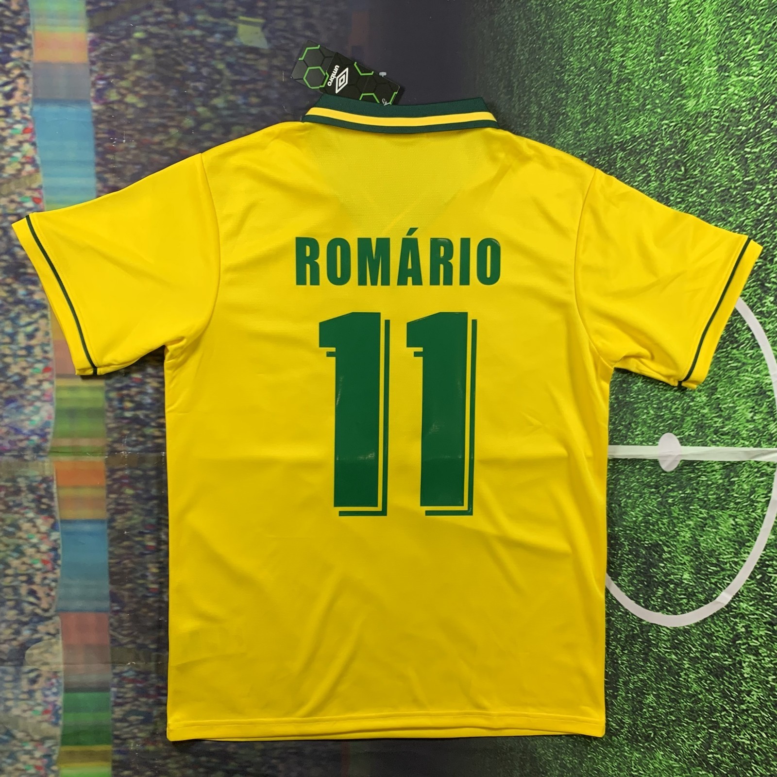 Romario #11 Brazil Home Jersey 1994 World Cup - Retro Soccer - Mens Sizes - NEW
