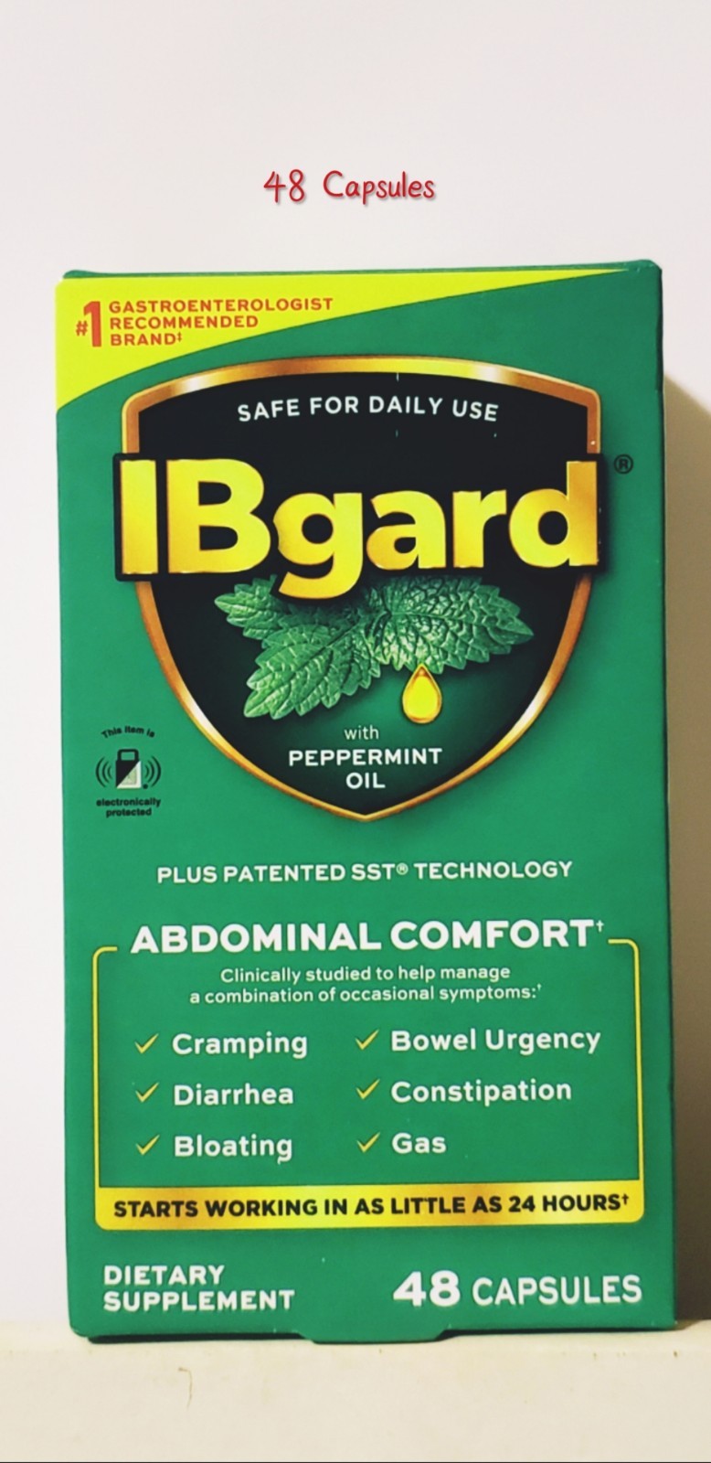 IBgard for Irritable Bowel Syndrome Full Sz 48 Capsules New Factory Sealed Box 