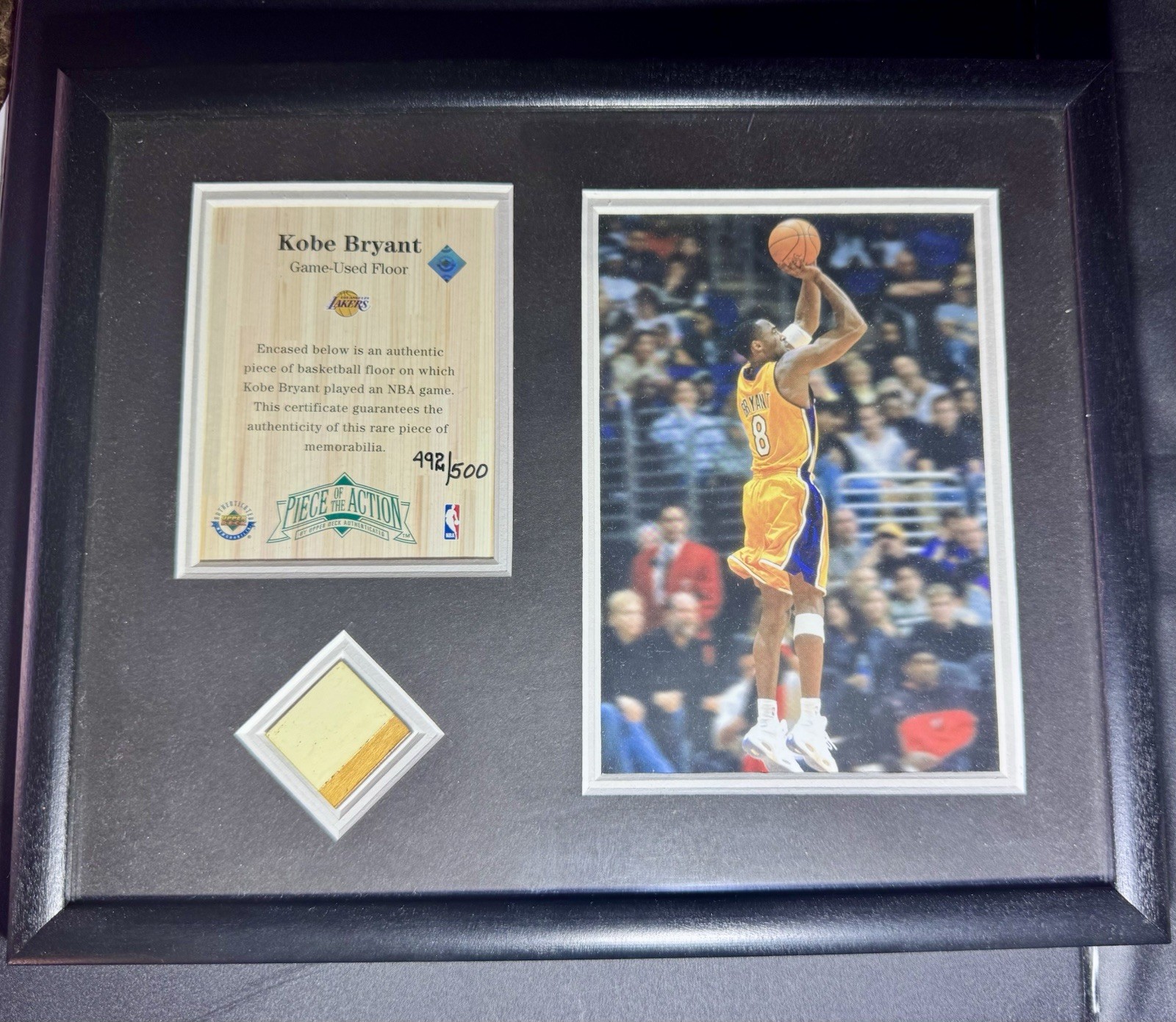 Kobe Bryant Upper Deck Piece of The Action Game Used Floor /500 LA Lakers HOF Kobe Bryant Upper Deck Piece of The Action Game Used Floor /500 LA Lakers HOF