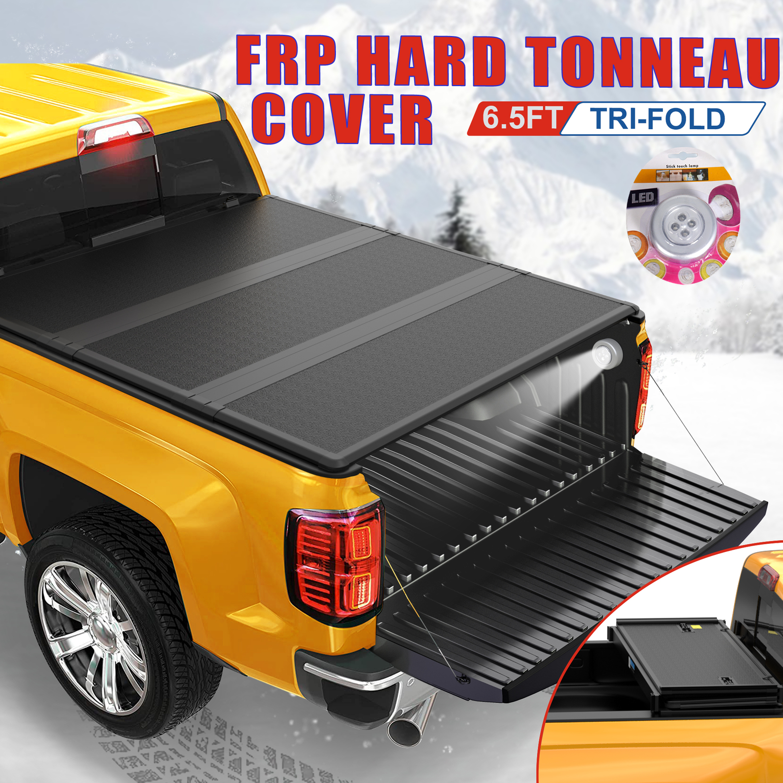 Fit 1999-2007 Chevy Silverado GMC Sierra 1500 6.5Ft Hard Tonneau Cover FRP 3Fold Fit 1999-2007 Chevy Silverado GMC Sierra 1500 6.5Ft Hard Tonneau Cover FRP 3Fold
