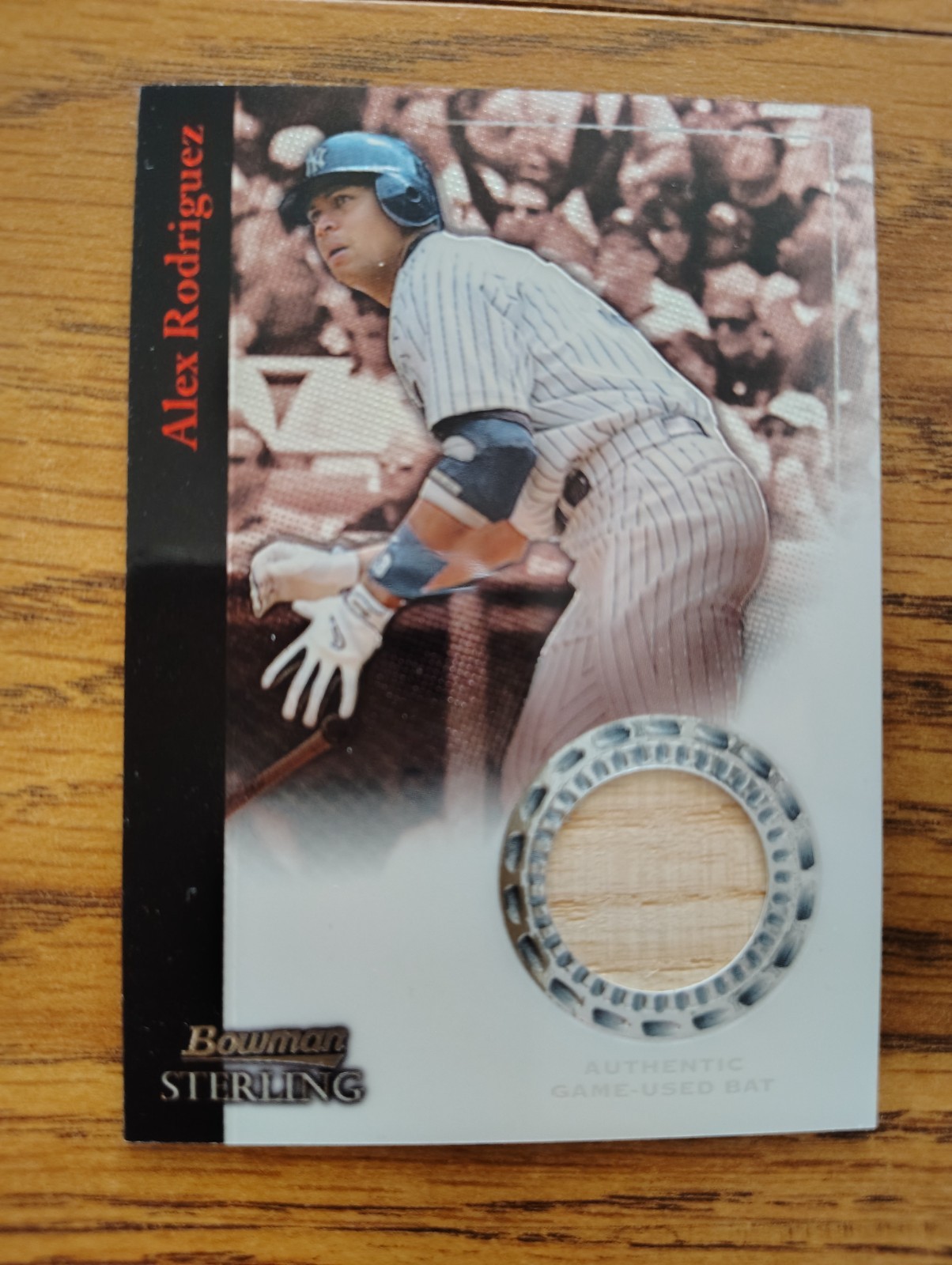 2004 BOWMAN STERLING RELICS GAME USED BAT ALEX RODRIGUEZ #BS-AER YANKEES$ 2004 BOWMAN STERLING RELICS GAME USED BAT ALEX RODRIGUEZ #BS-AER YANKEES$