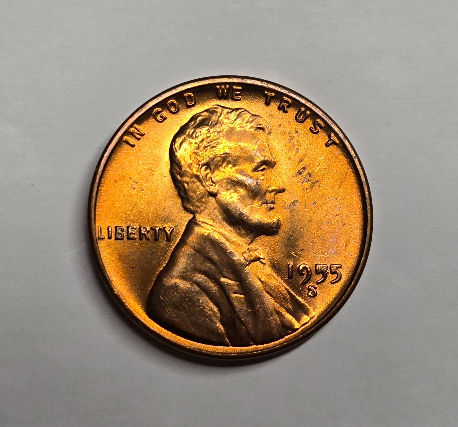 1955 S Lincoln Wheat Cent Choice BU 1c Brilliant Uncirculated OBW Superb Detail
