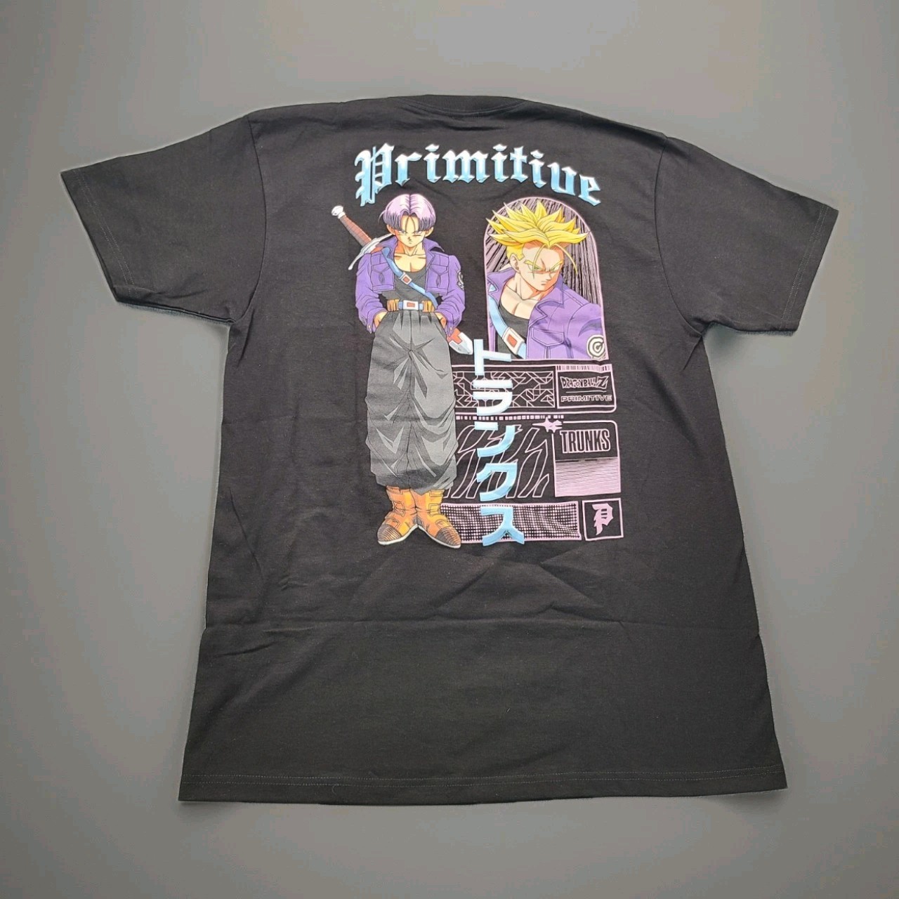  Primitive x Dragon Ball Z Hope Trunks T-Shirt Men M Black Anime Graphic NWT
