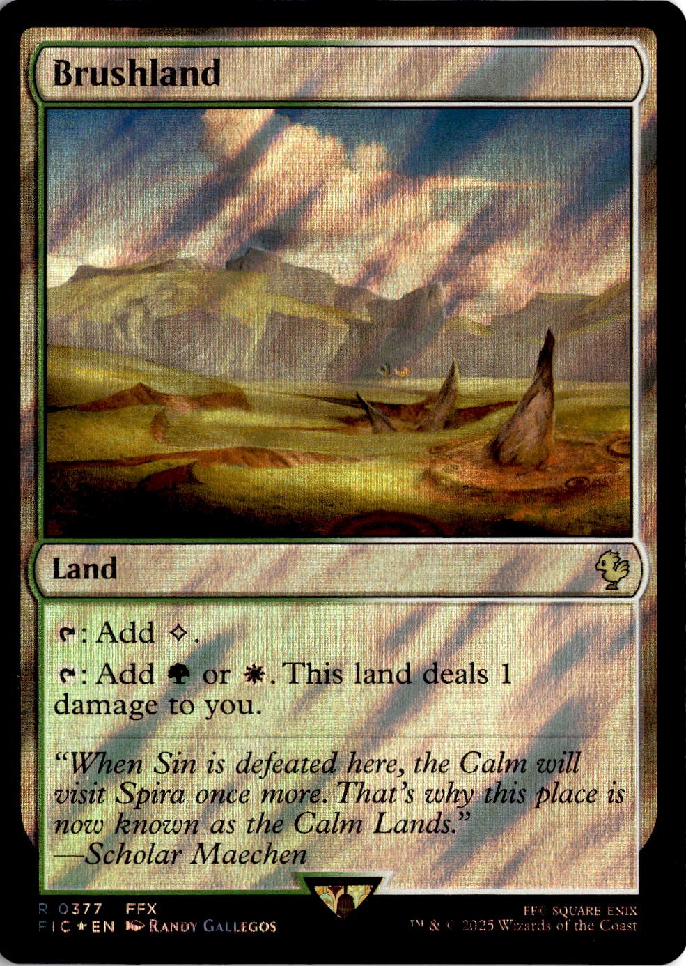 MTG Commander: FINAL FANTASY Surge Foil Brushland R 377 NM Scan