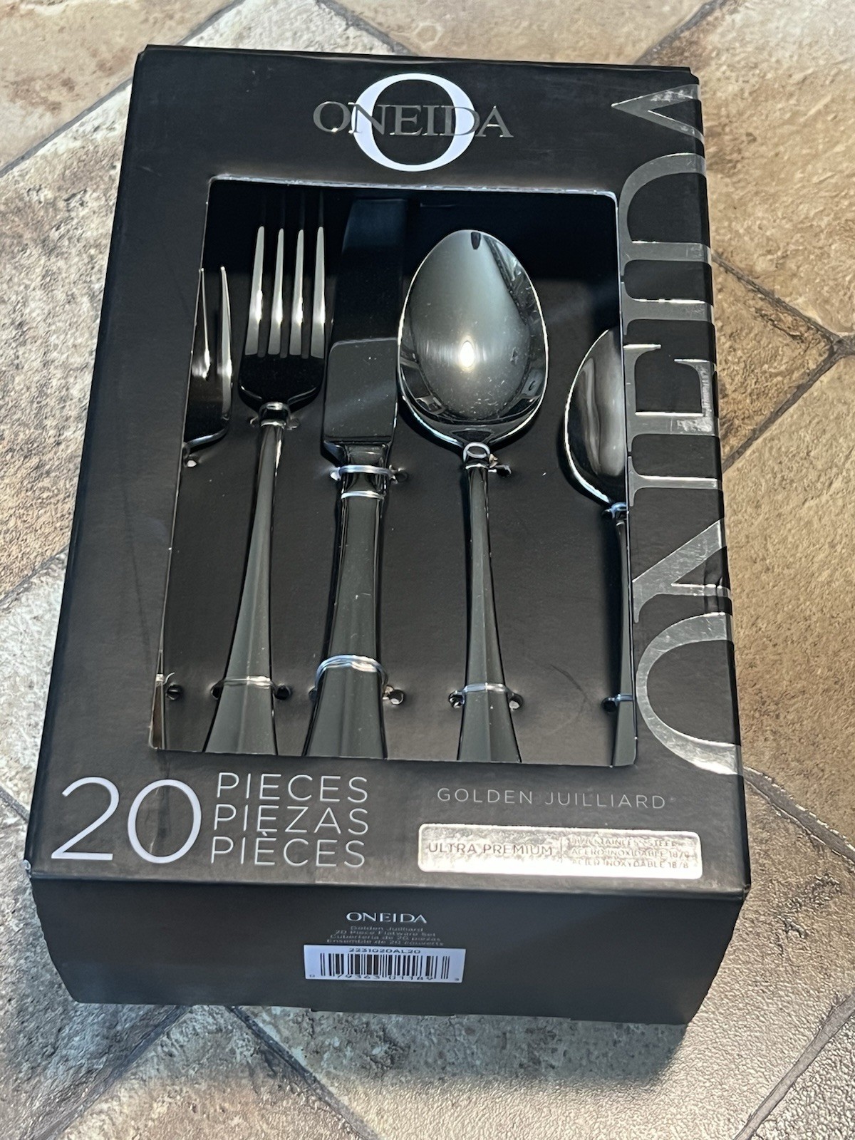 NOS 20pc ONEIDA GOLDEN JUILLIARD Stainless Flatware Ultra Premium New in Box