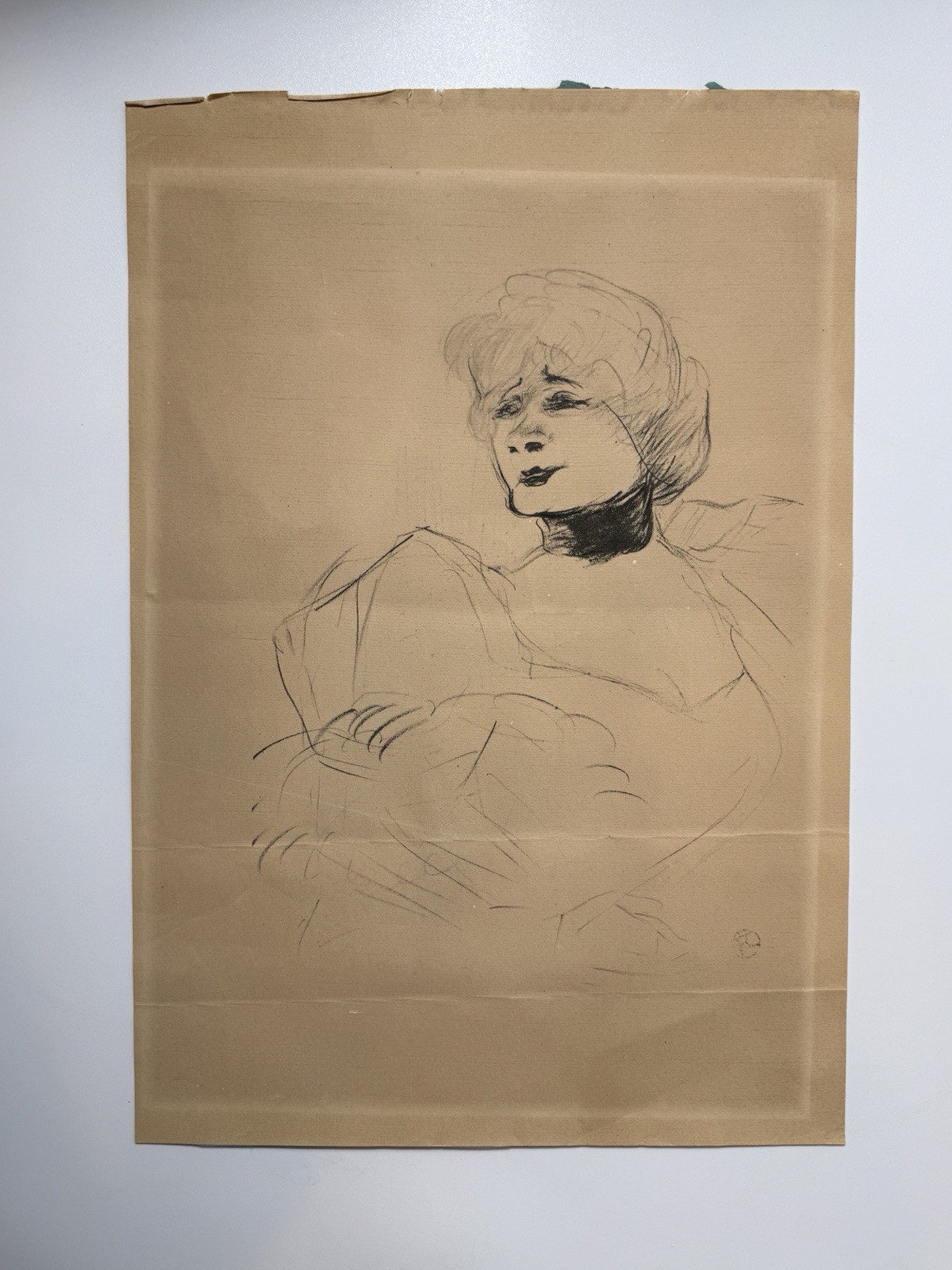 Original 19th C Toulouse-Lautrec Life-Era Lithograph Art Nouveau Portrait Stamp