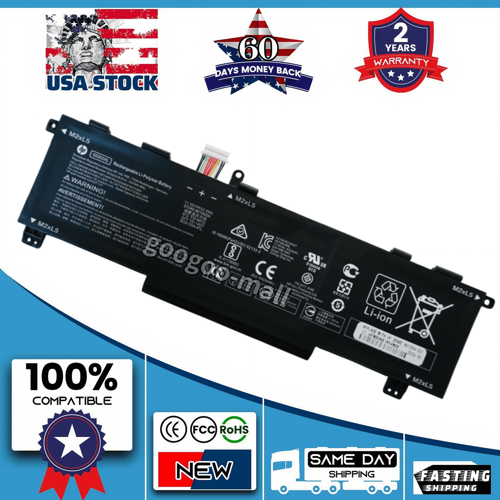 Genuine SD03XL Battery HP OMEN 15‑EK 15‑EN Victus 15‑FB L84357‑171 L84394‑005