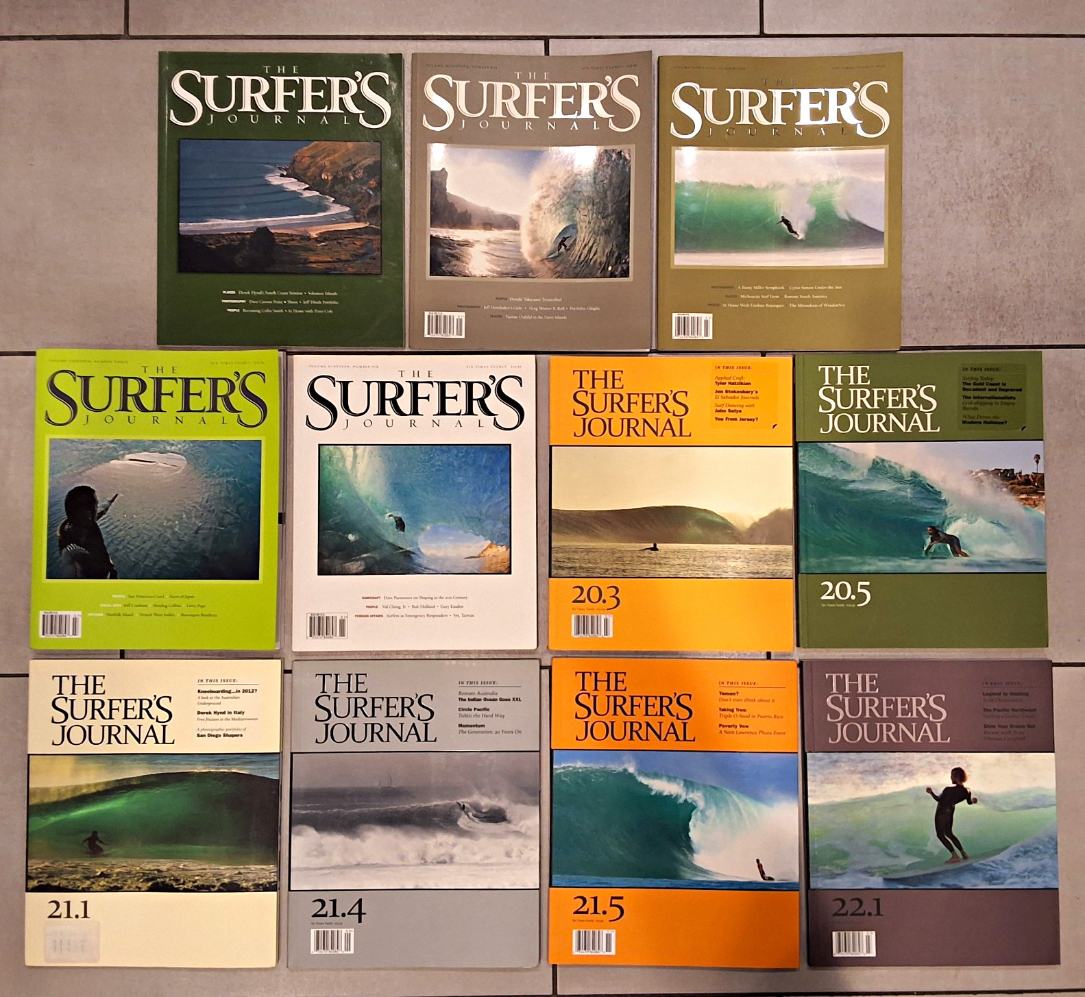 THE SURFER\'S JOURNAL Magazine Lot of 11 Surfing Photography Vol 20 21 22
