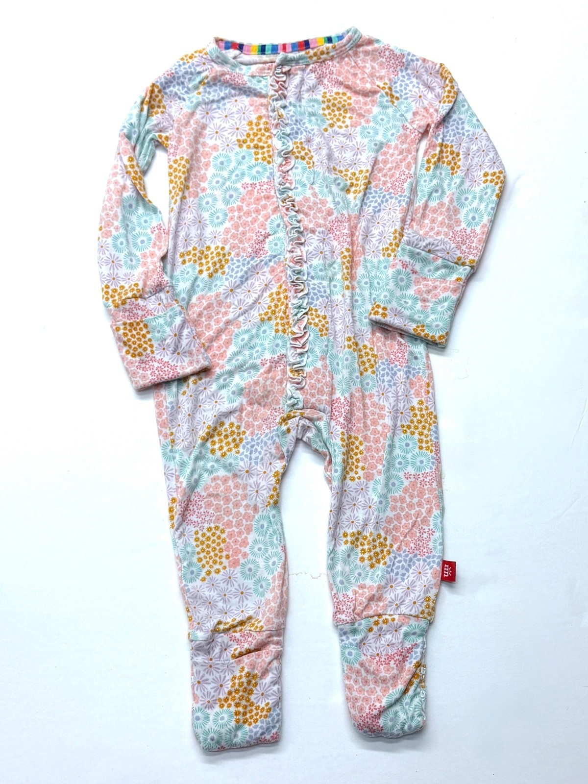Magnetic Me Baby Bamboo Footed Coverall Convertible Sleeper 6-9 Mo Floral Print Magnetic Me Baby Bamboo Footed Coverall Convertible Sleeper 6-9 Mo Floral Print