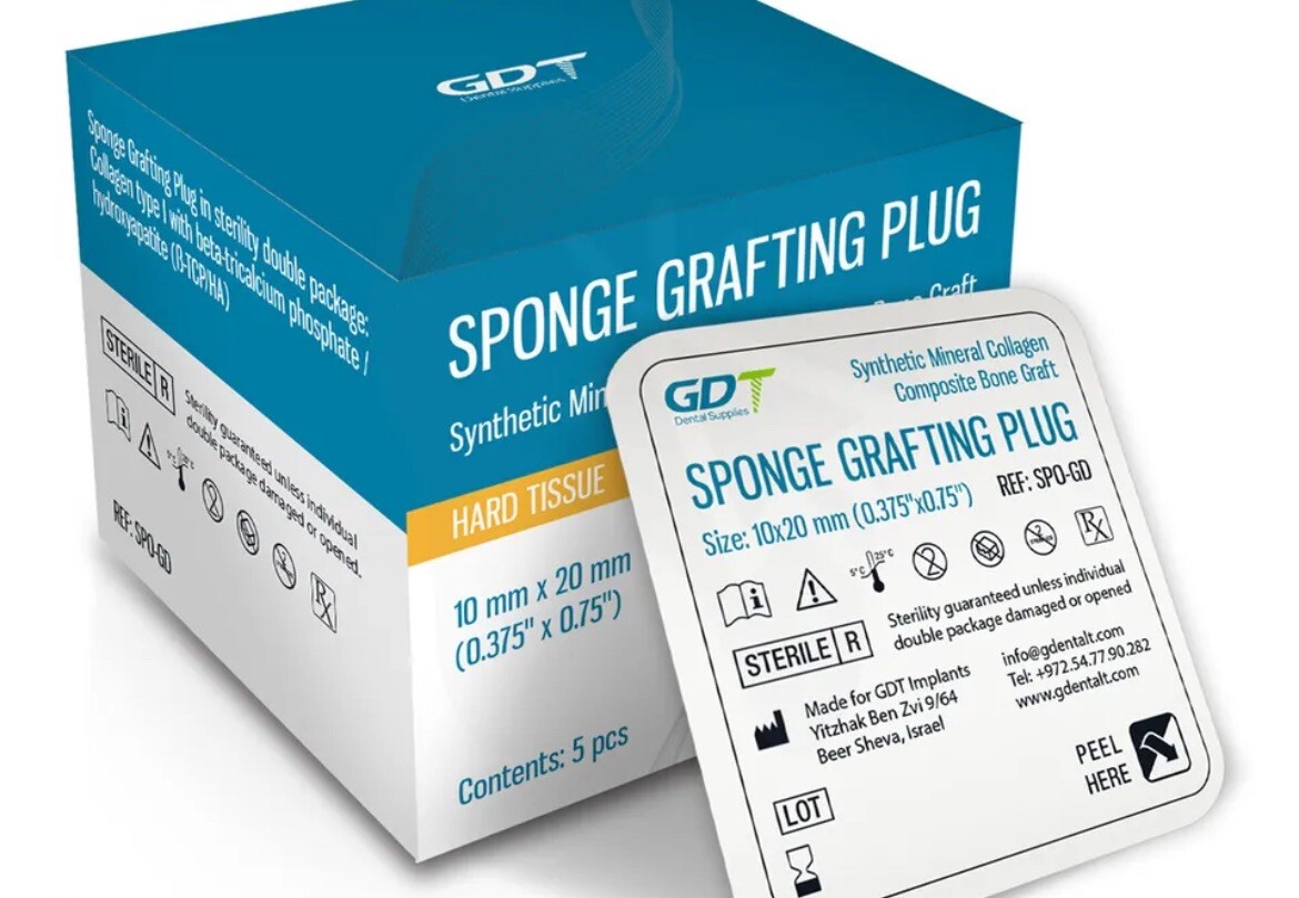 Dental 5 Sponges Grafting Plug Synthetic Collagen Sterile Surgical Bone Graft Dental 5 Sponges Grafting Plug Synthetic Collagen Sterile Surgical Bone Graft