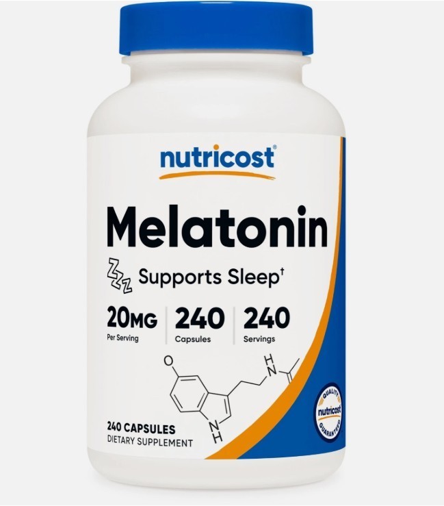 Nutricost Melatonin 20mg, 240 Capsules - 20mg Per Serving, Non-GMO, Gluten Free Nutricost Melatonin 20mg, 240 Capsules - 20mg Per Serving, Non-GMO, Gluten Free