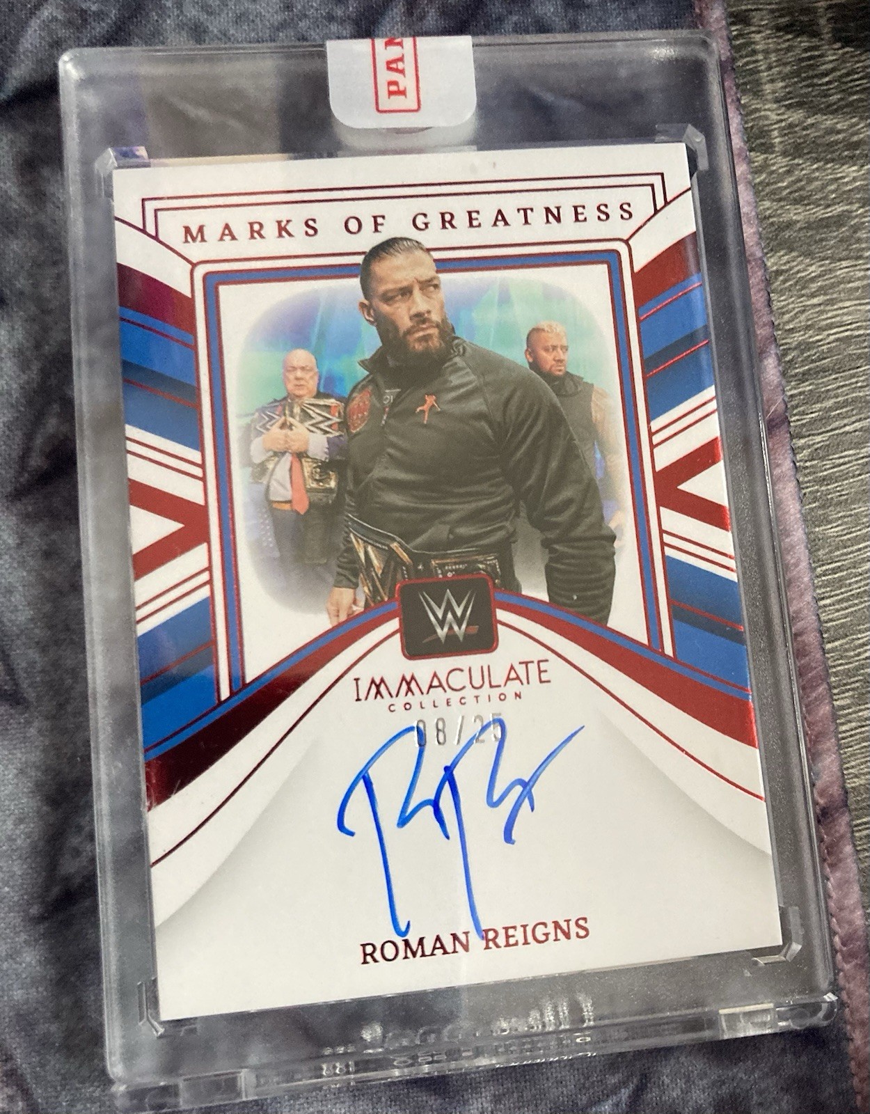 2023 Immaculate WWE Roman Reigns Marks of Greatness On Card Auto 08/25 SP 2023 Immaculate WWE Roman Reigns Marks of Greatness On Card Auto 08/25 SP