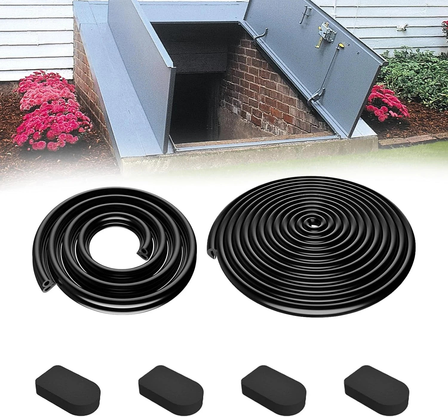 for Bilco Basement Door Seal Kit (1 x U Shaped Gasket, 1x Bulb Trim Black for Bilco Basement Door Seal Kit (1 x U Shaped Gasket, 1x Bulb Trim Black