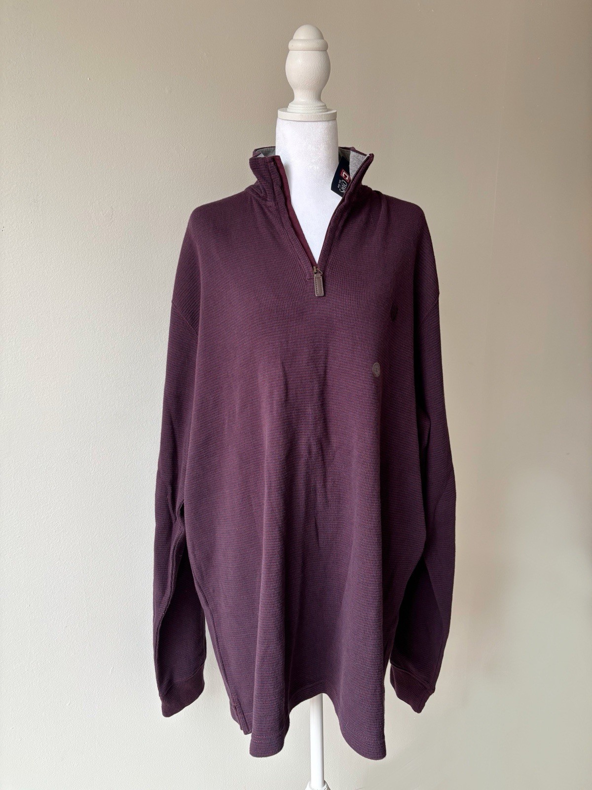 Chaps Men’s Purple 1/4 Zip Sweatshirt 100% Cotton Knit Pullover L NWT Chaps Men’s Purple 1/4 Zip Sweatshirt 100% Cotton Knit Pullover L NWT