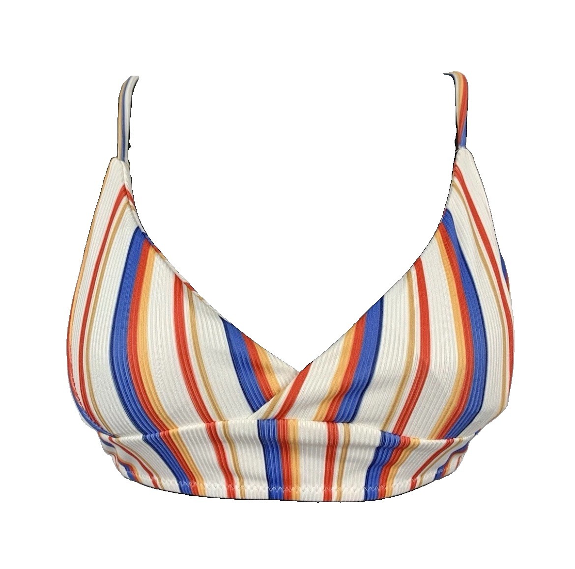 Zaful Womens Multi Color Striped Bikini Top Swimwear Size S