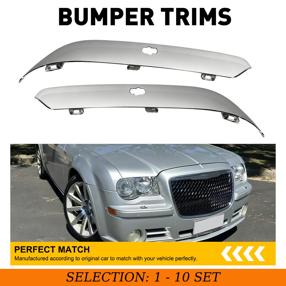 2-20 Bumper Exterior Molding Trim For Chrysler 300S 2010 Front Left&Right Chrome
