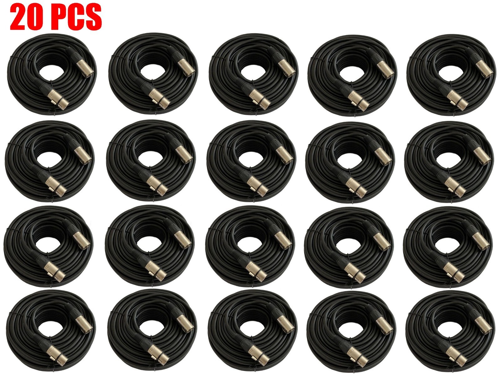 20x 20FT Premium XLR 3Pin Male Female Extension Microphone Audio Shielded Cable 20x 20FT Premium XLR 3Pin Male Female Extension Microphone Audio Shielded Cable