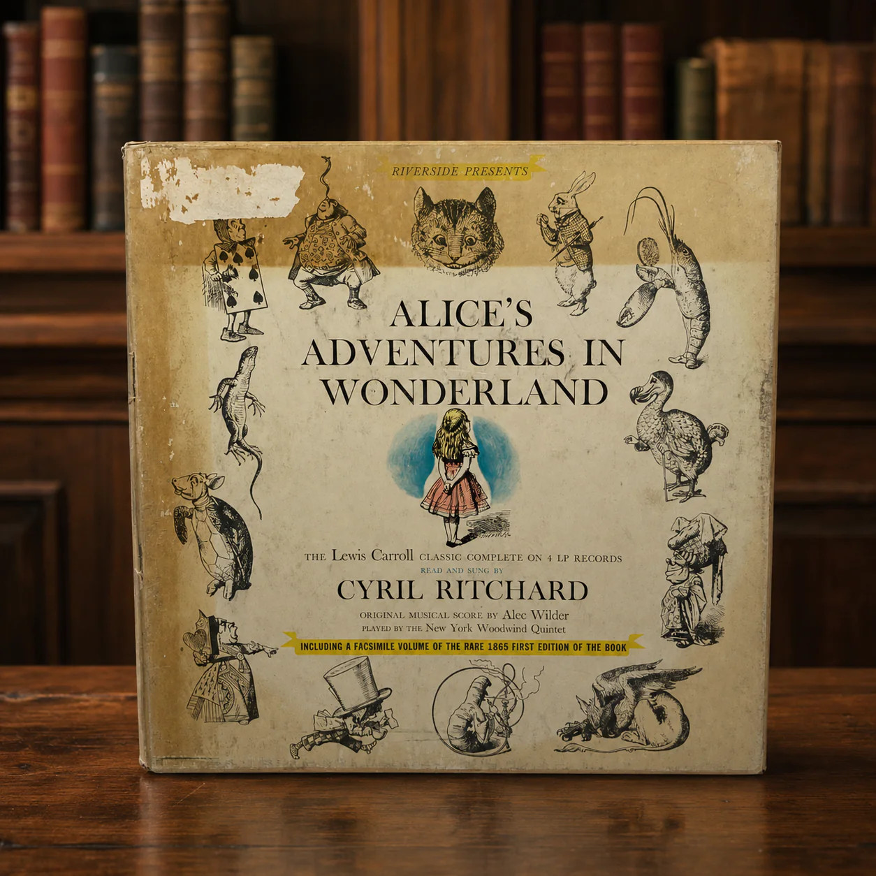 Vintage Alice\'s Adventures in Wonderland Read by Cyril Ritchard LP Record Set | 