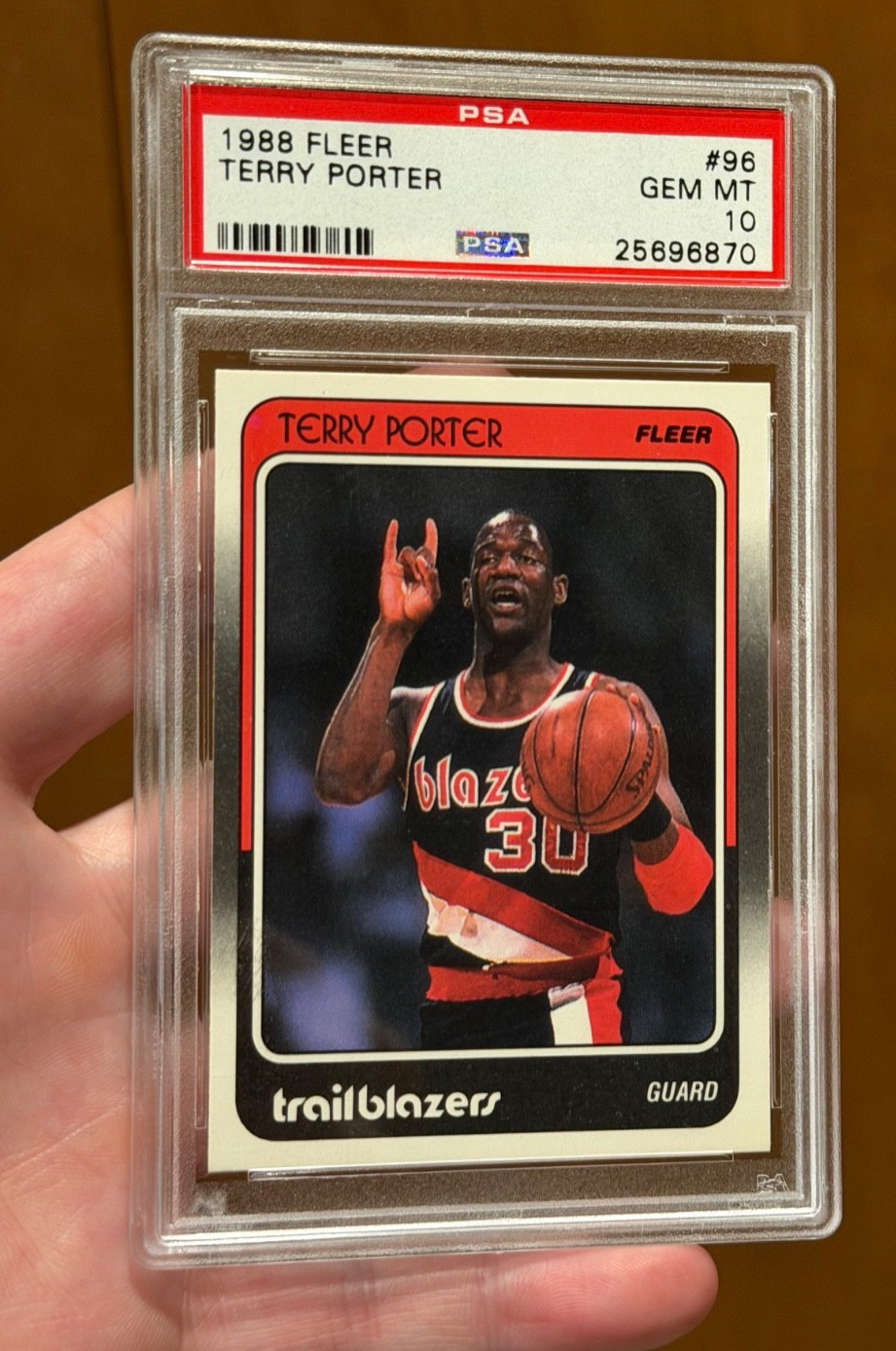 1988 FLEER Basketball Terry Porter PSA 10 Portland Trail Blazers Low Pop