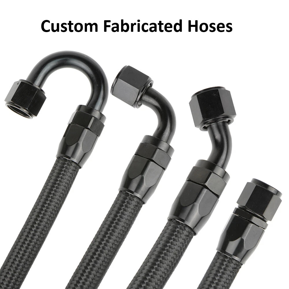 Custom 6AN 8AN 10AN Black Braided CPE Fuel Hose Oil Cooler Line with Fitting