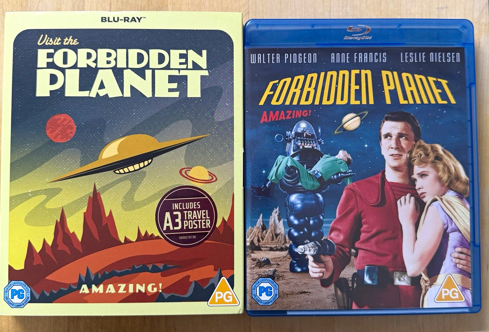 Warner Bros Blu-ray Forbidden Planet (1956) PG Sci-Fi w/ A3 Poster