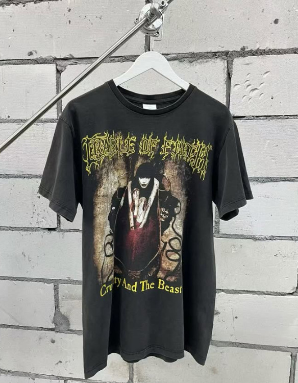 Rare Hot Cradle of Filth Band Faded Black Cotton S to 5XL Tee Shirt