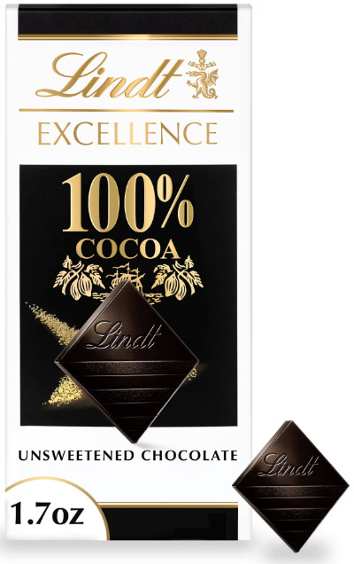 Lindt Unsweetened Dark Chocolate 100% Cocoa EXCELLENCE Bar 1.7 oz 1 Bar