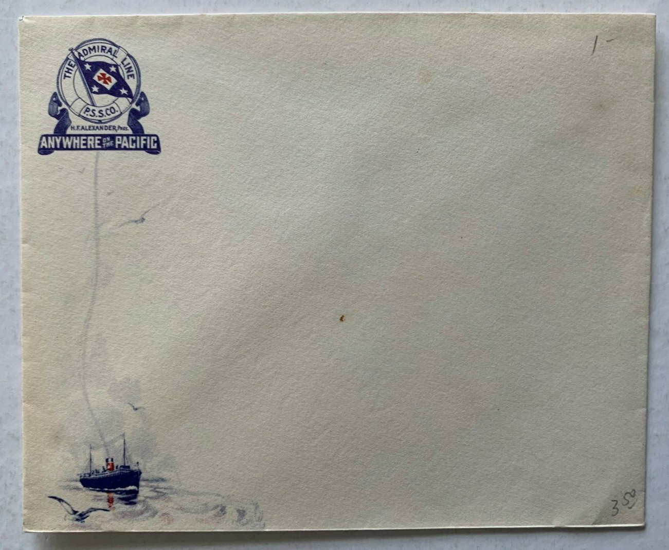 ca 1920s Envelope Pacific Steamship Co. PSS Co \